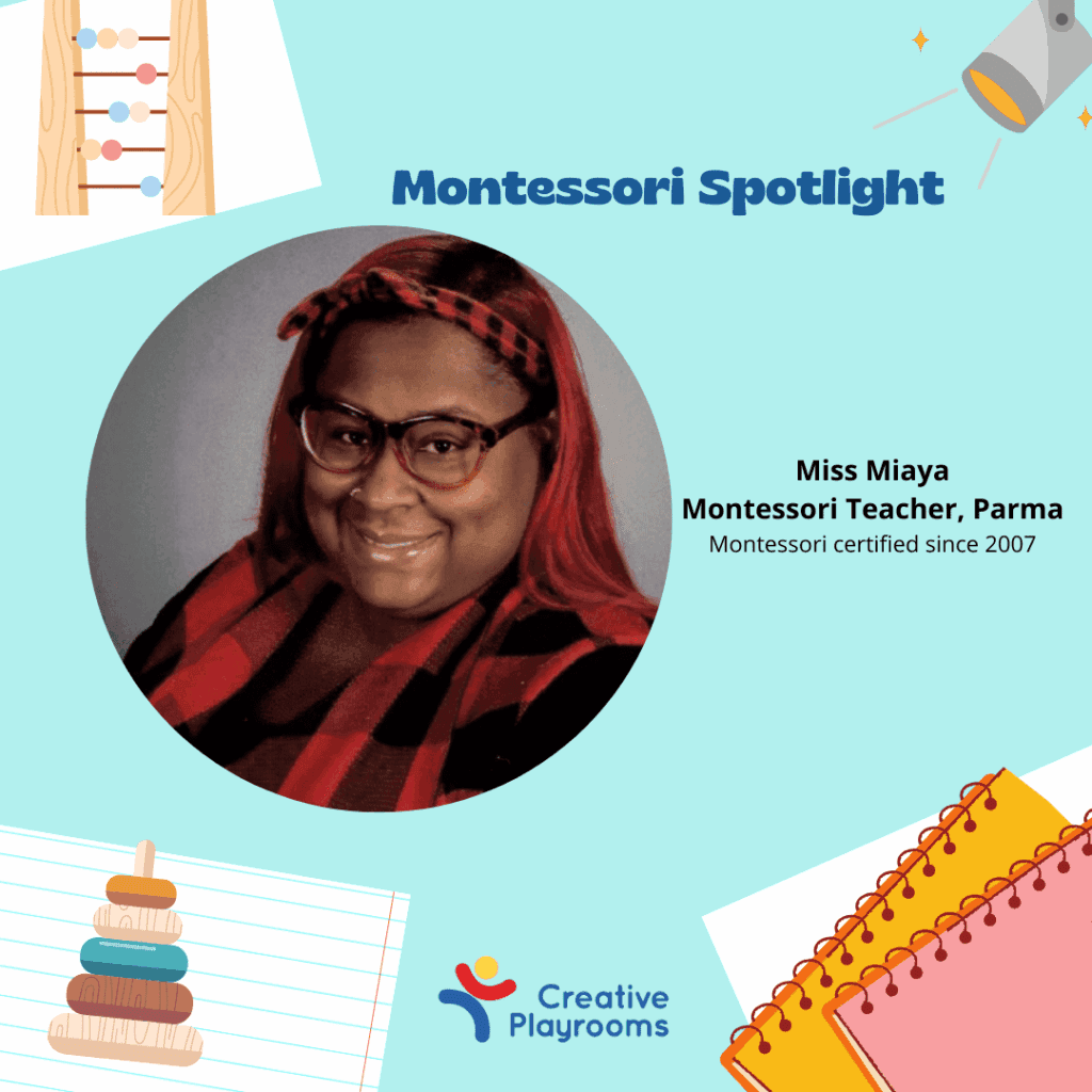 Montessori spotlight featuring Miss Miaya, Parma Montessori teacher