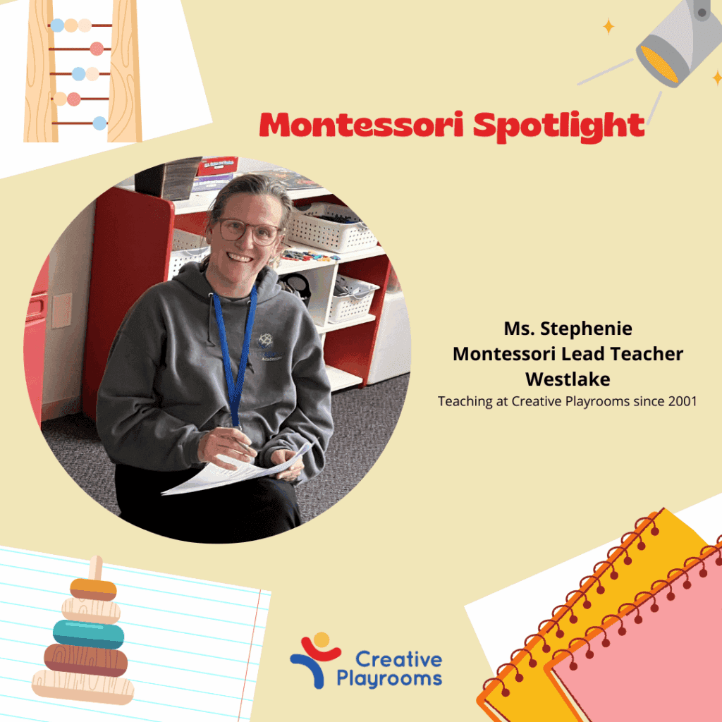 Montessori spotlight featuring Ms. Stephenie, Westlake Montessori lead teacher